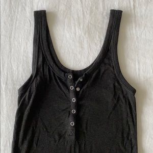 Aerie real soft robbed Henley tank-black